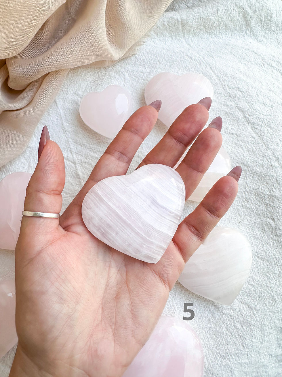 Miniatura: Corações de Mangano Calcite 