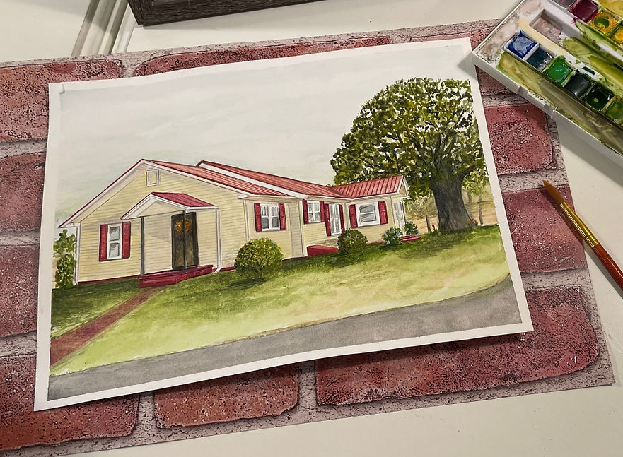 Home Portrait Watercolor Painting custom made for homeowners. They make great real estate gifts.