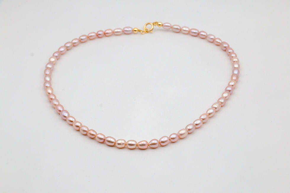 Miniature : Pearl Choker Necklace - Rose Darling