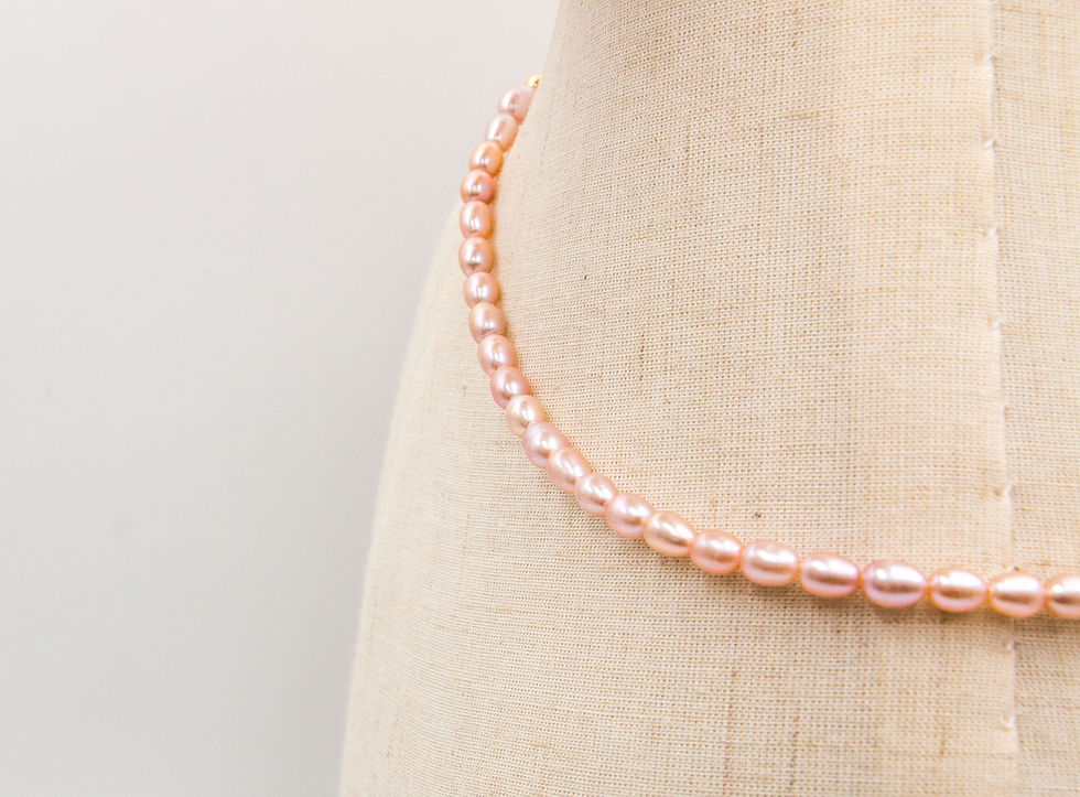 Thumbnail: Pearl Choker Necklace - Rose Darling