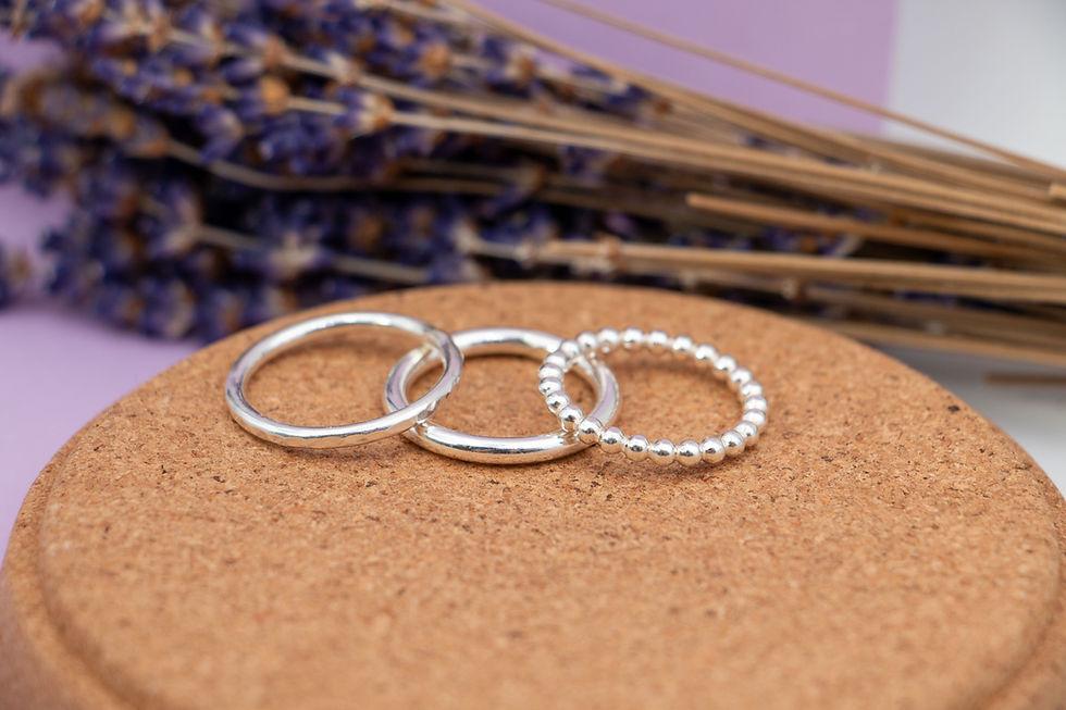 Miniature : Sterling Silver Hammered Ring - Stacking Ring