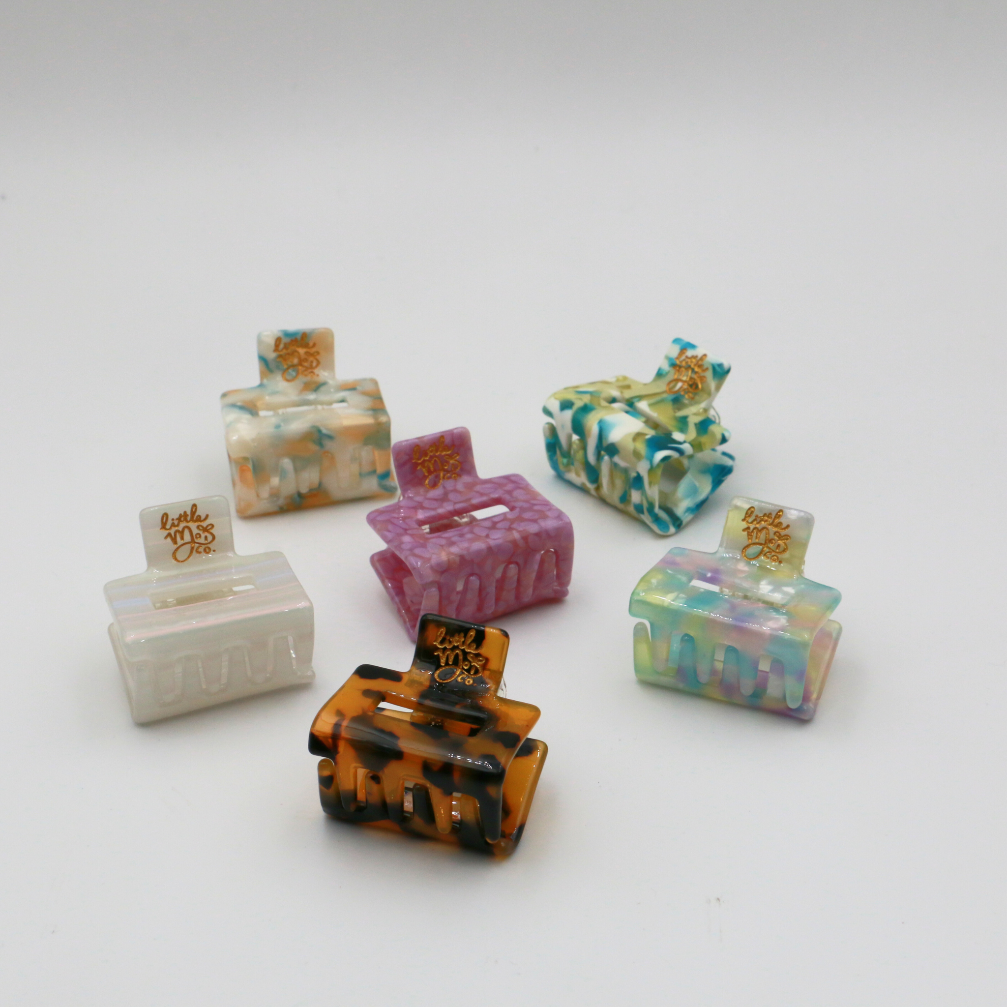 Cellulose Acetate Hair Claws - Mini - Square