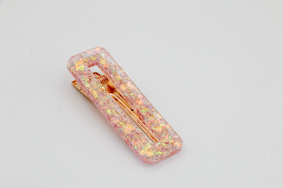 Miniaturbild: Resin Hair Clips - Rectangular -Larger Sparkles