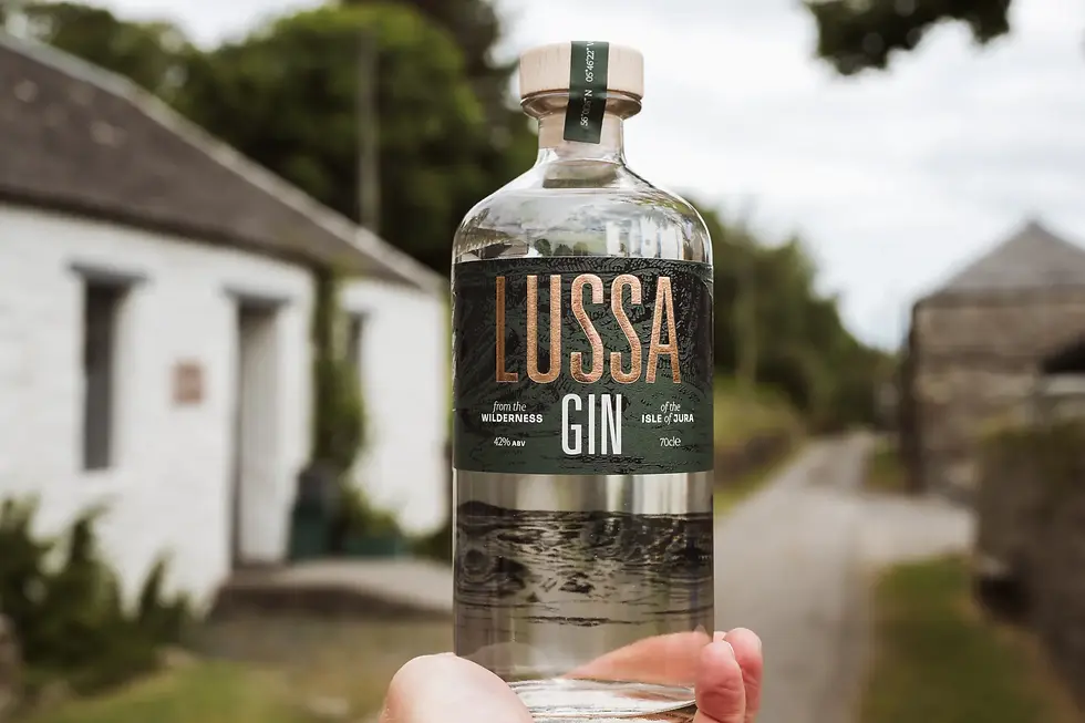 Lussa Gin, handmade and bottled at Ardlussa, Jura