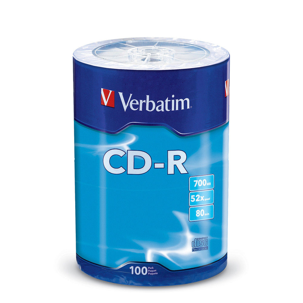CD-R VERBATIM 96524 /80MIN/700MB/52X 100UNDS.