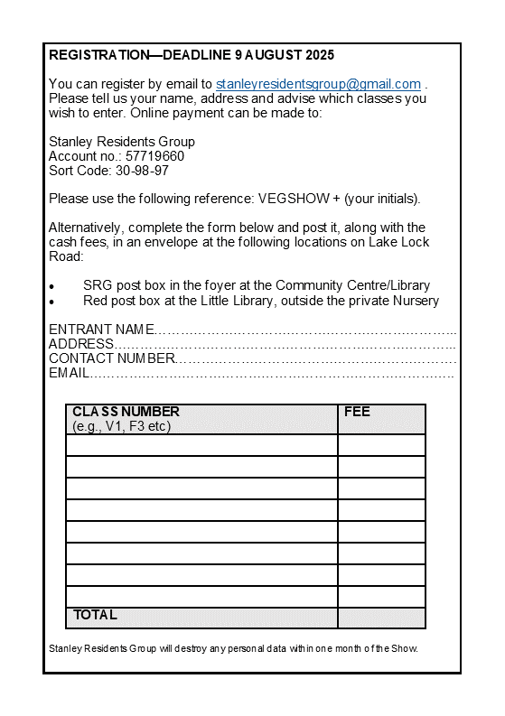 Stanley Residents Group - Flower Show