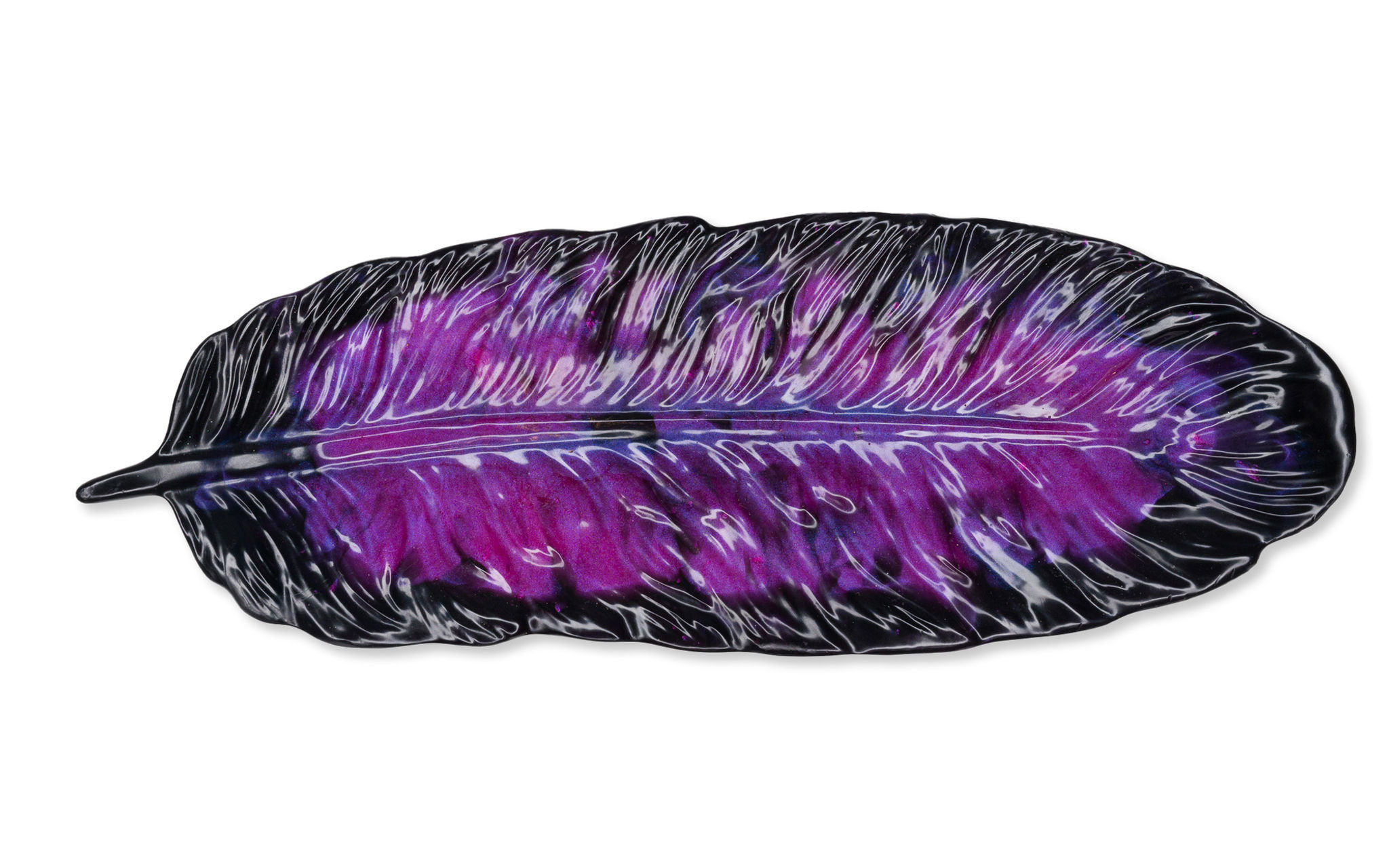 Decorative Feather - Fuchsia and Black