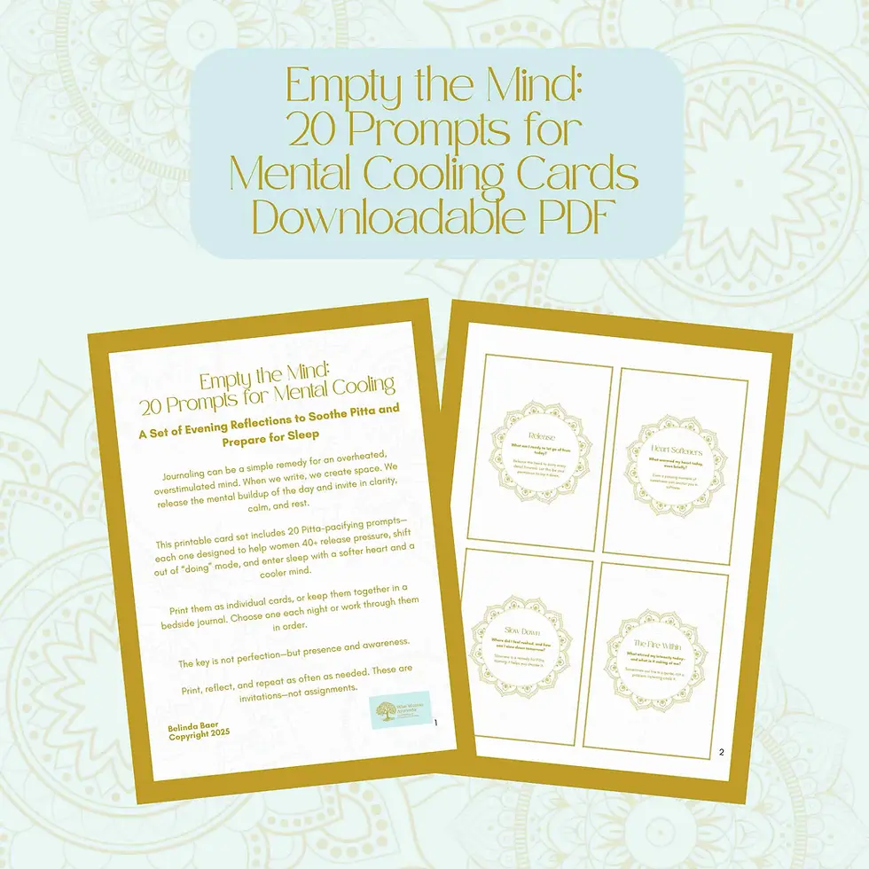 First and second page of the Empty the Mind: 20 Prompts for Mental Cooling Cards