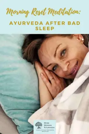 Woman with a big smile on her face in bed because she used the Recover from a Bad Night of Sleep Faster Meditation.
