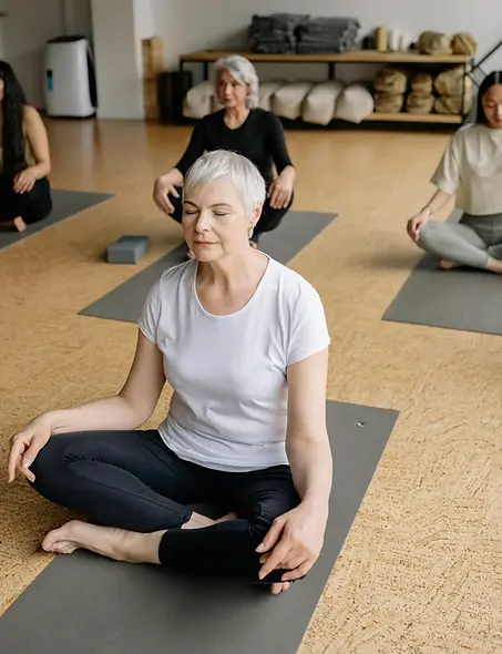 Gentle online pranayama class at 7:45pm EDT to reduce stress and promote better sleep.