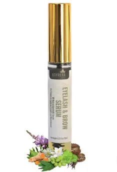 Stick of healthy eyelash and brow serum from Athreya herbs for natural brow growth and clean beauty.