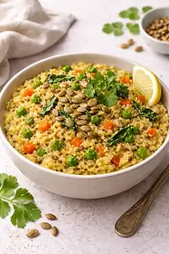 Spring Vegetable Upma (Savory Semolina Bowl)