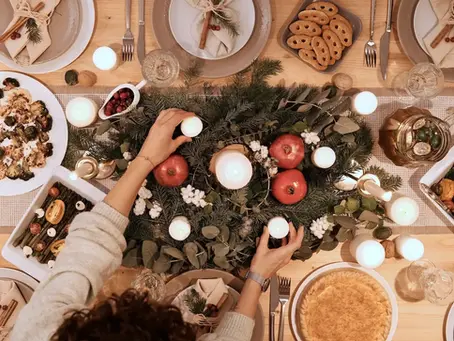 Table set for a holiday meal to represent the need for Ayurveda digestion tips.