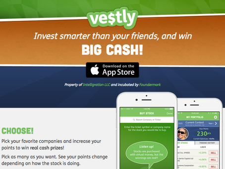 株価の上がる銘柄を当て、ポイントを稼ぐことで賞金を獲得できるゲームVestly