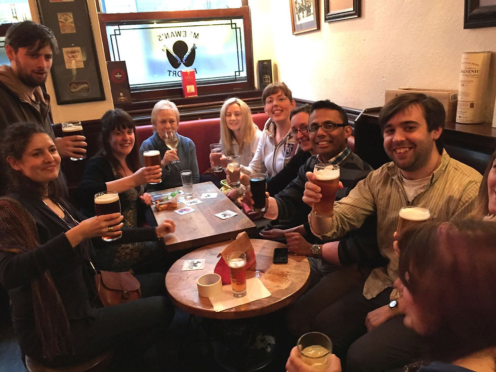 Drinks in the pub.