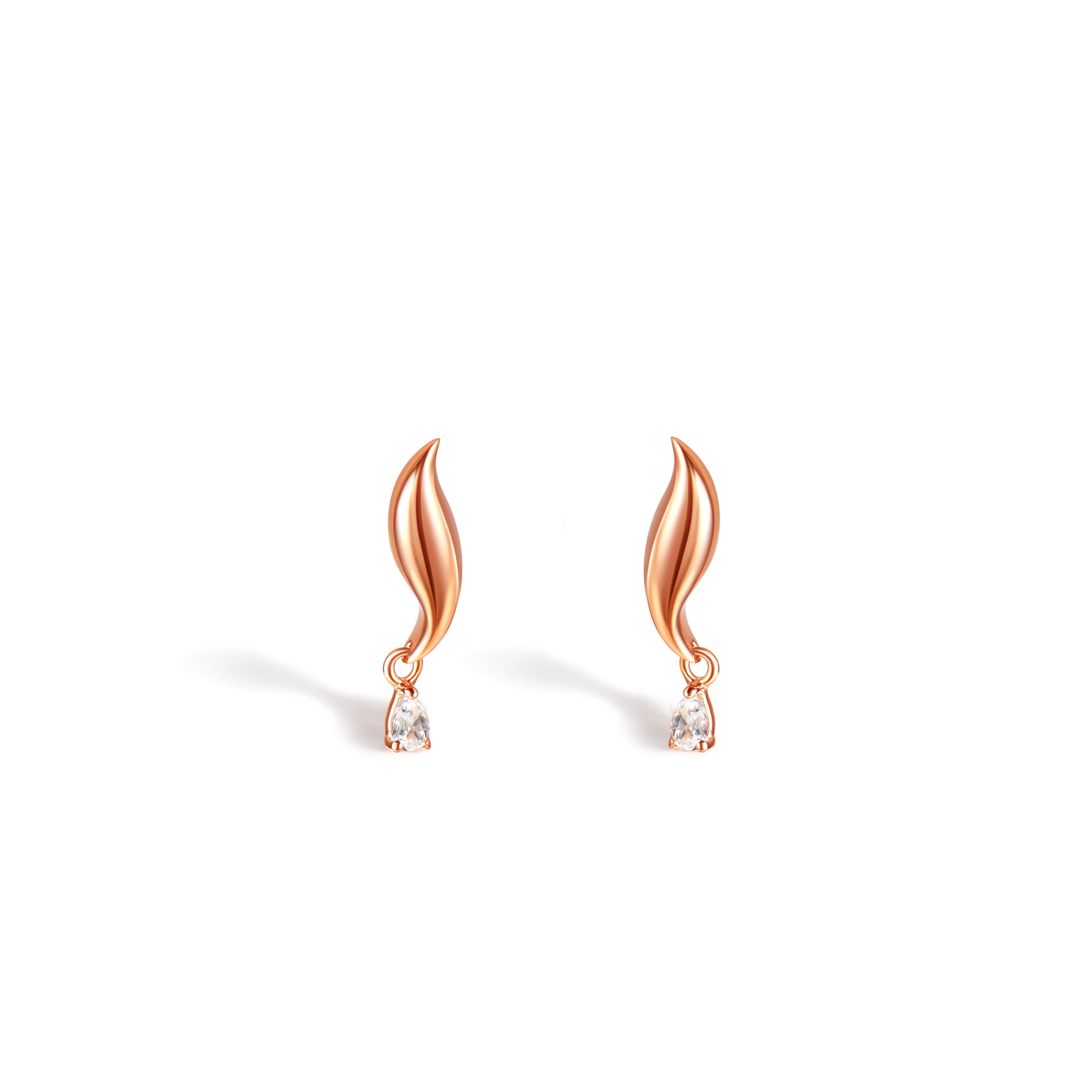 Dolphin Topaz Studs | Rosegold