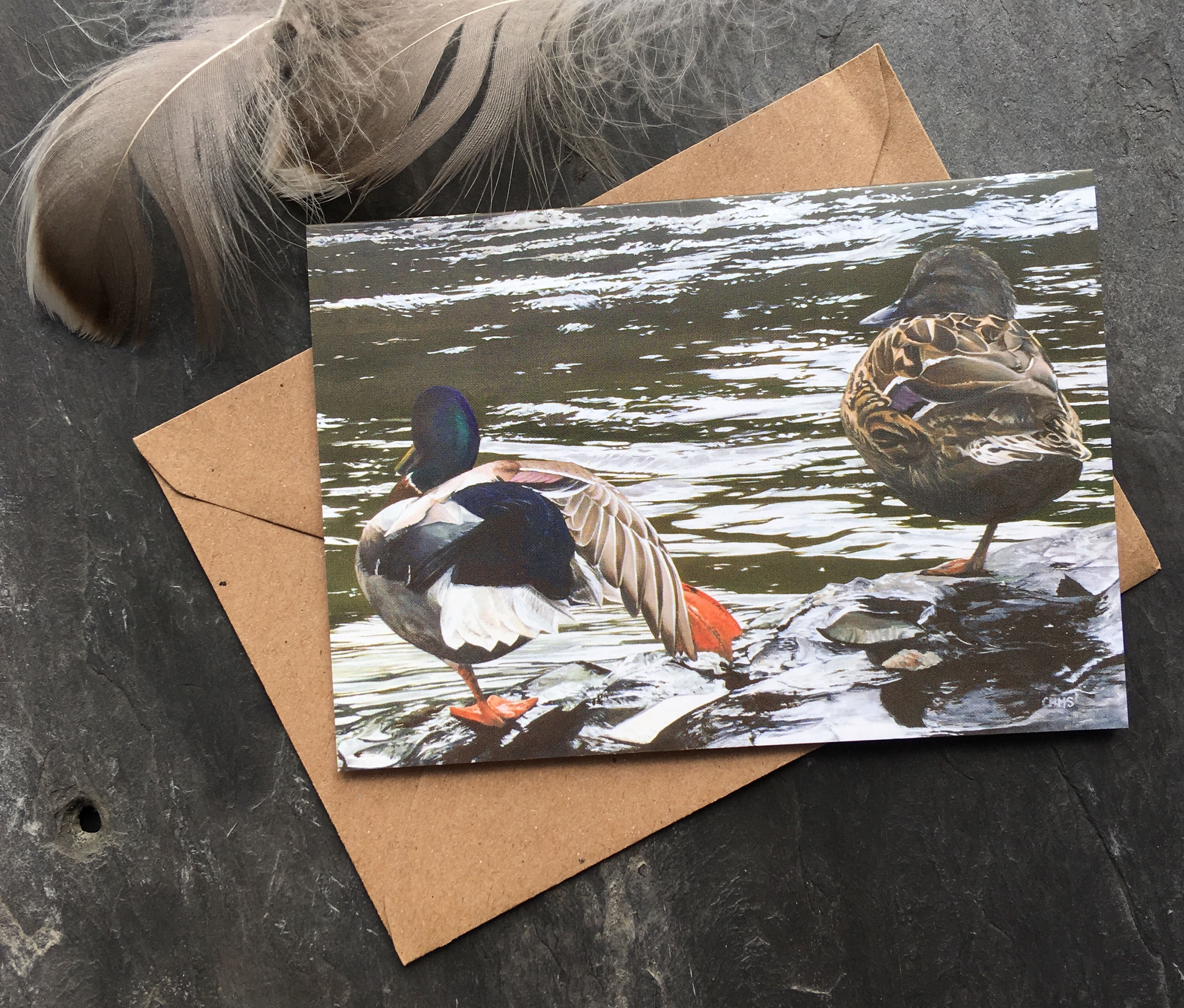Duck greeting card 'Lazy river days'