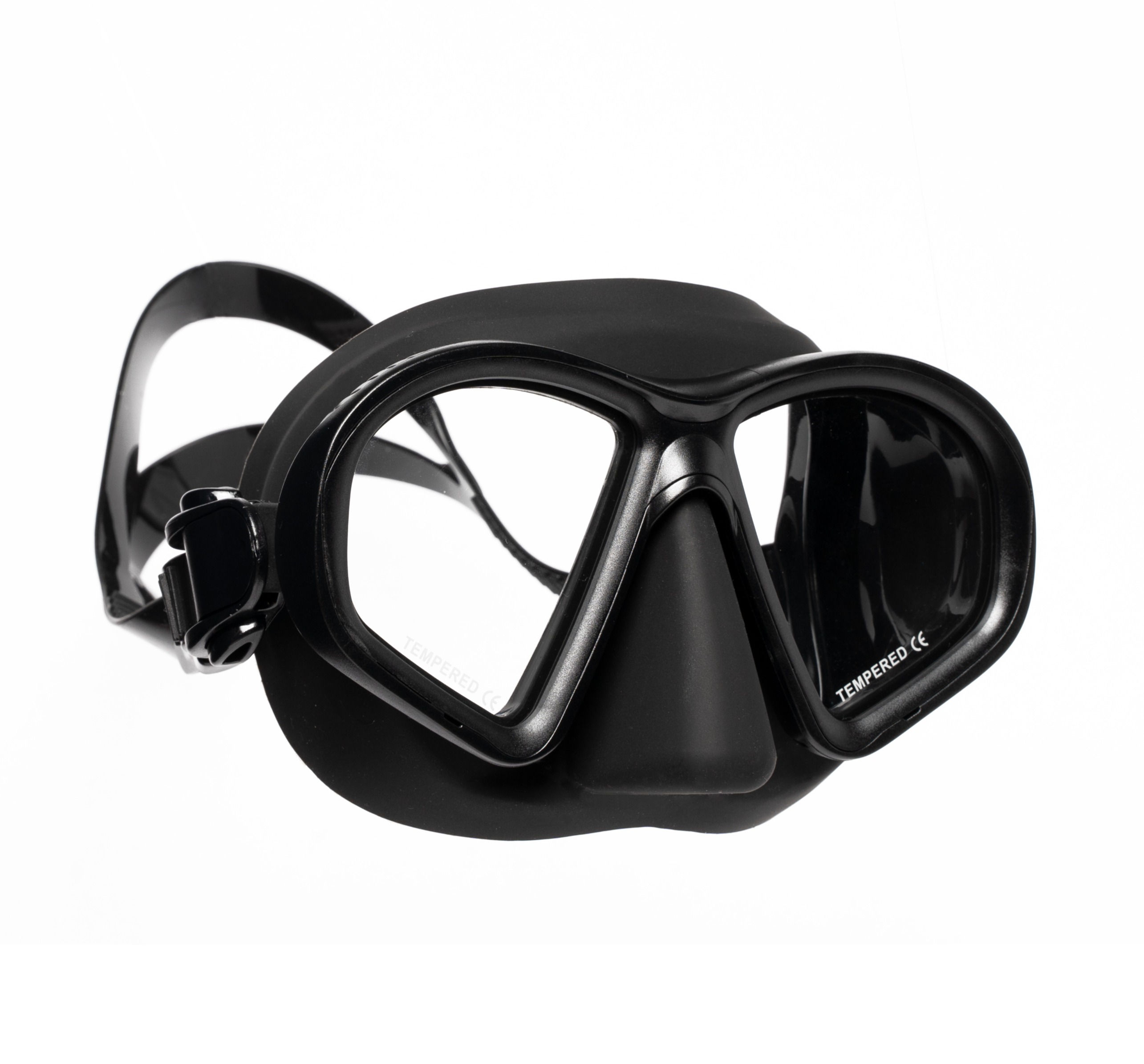 ADVENTURE Tempered Glass Freediving Mask - Black