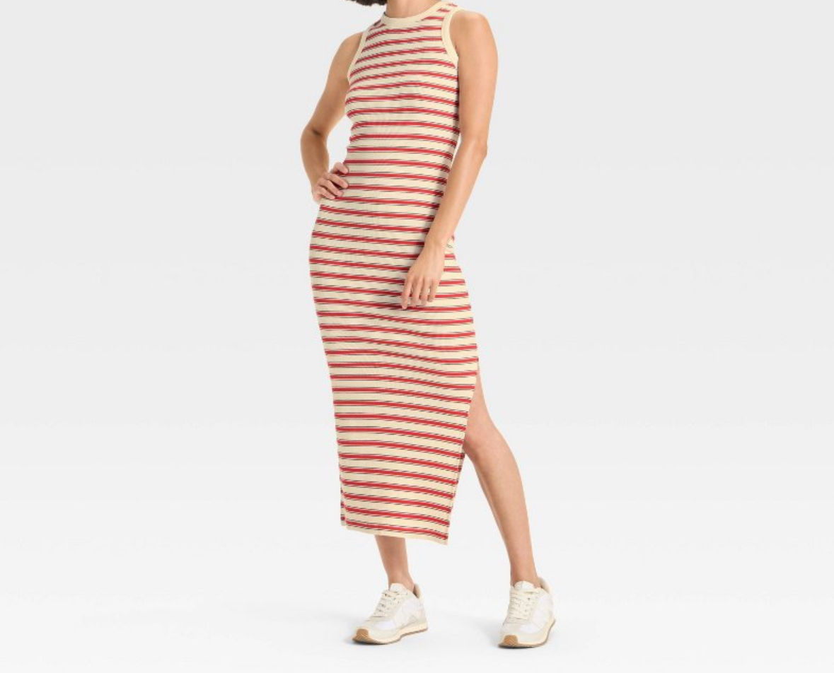 Rib-Knit Maxi Bodycon Dress