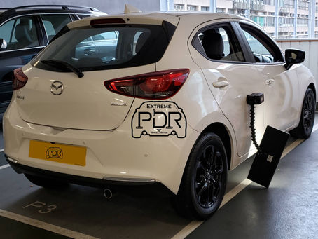 MAZDA 2 司機位前後車門下骨位 免噴油 凹痕維修 凹痕修復 凹痕還原 開門L PDR DENT 汽車 凹