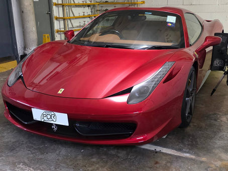 FERRARI F458 車門 免噴油 開門L 車門撞凹 凹痕維修 凹痕修復 凹痕還原 車身凹痕 車身維修 PDR DENT 汽車