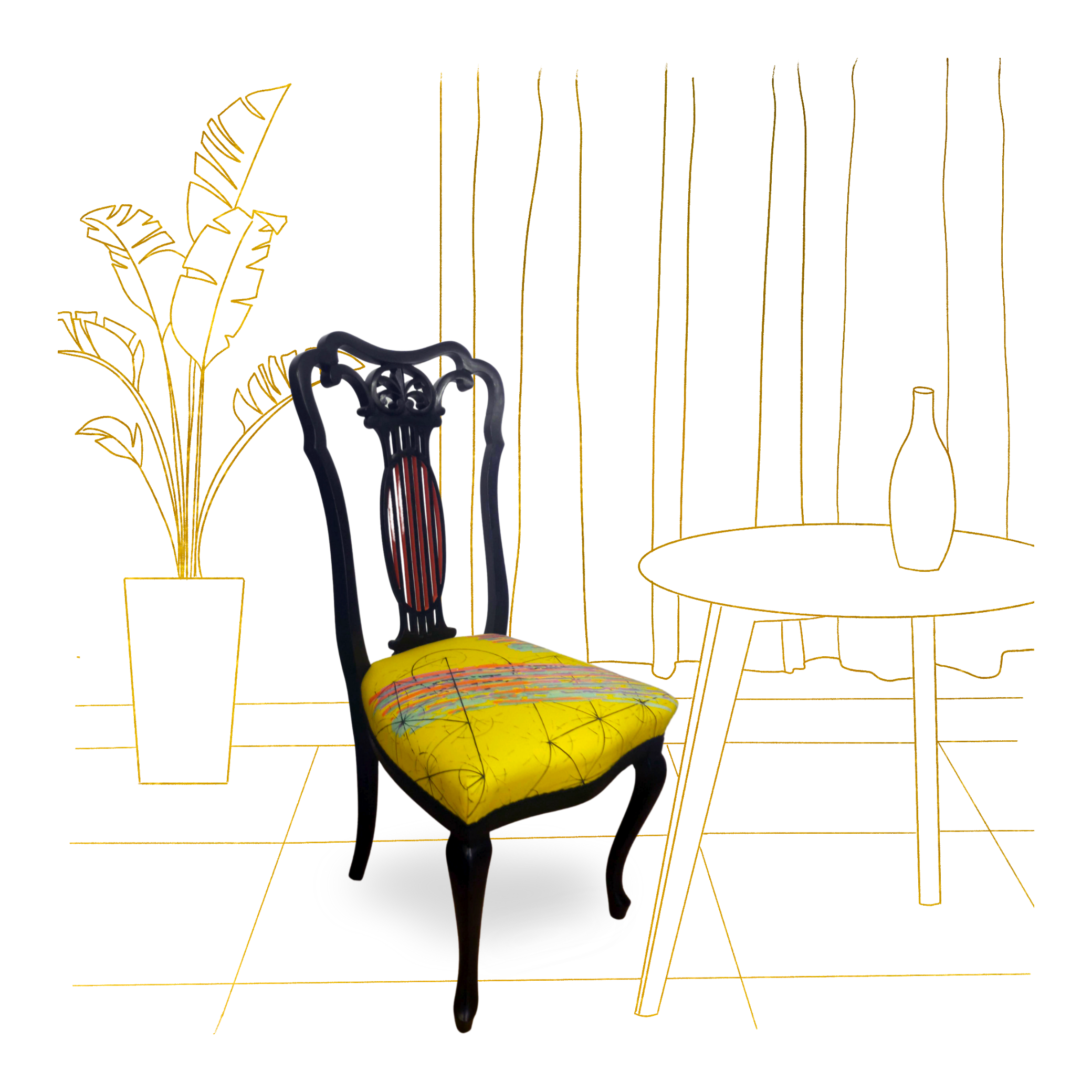 Abstract Traditional Dining Chair