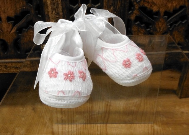Smocked, Embroidered Shoe