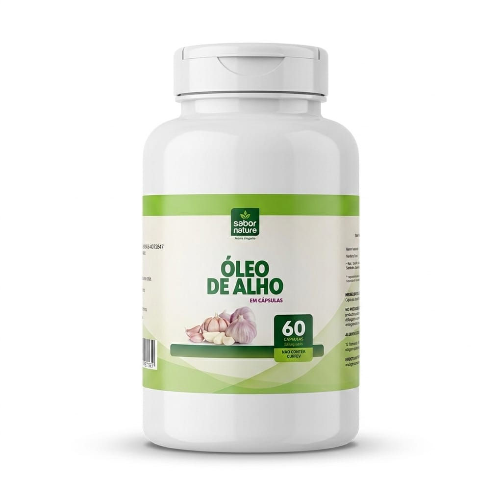 Óleo de alho com 60 cápsulas