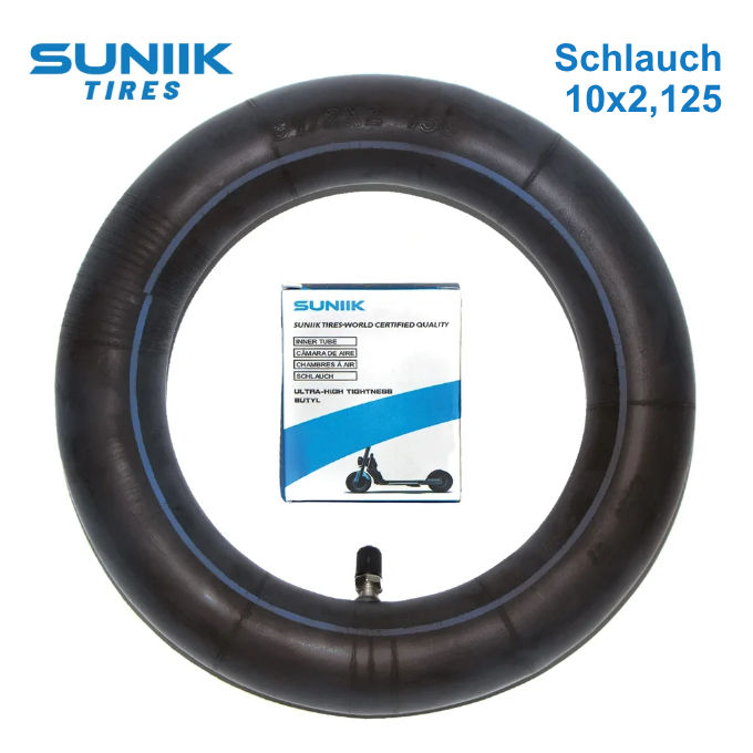 Schlauch für E-Scooter E-Roller von SUNIIK 10x2,125 für Reifen wechseln bei Luftreifen in der E-Scooteria Freiburg