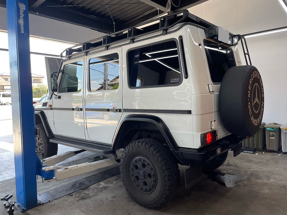 MercedesBenz/メルセデスベンツ/Gクラス/ゲレンデ/G350d/W463/OM642/法定1年点検/Adblue点検/エンジンオイル交換/オイルフィルタ交換/Adblue補充/ブレーキ点検/ワイパー点検