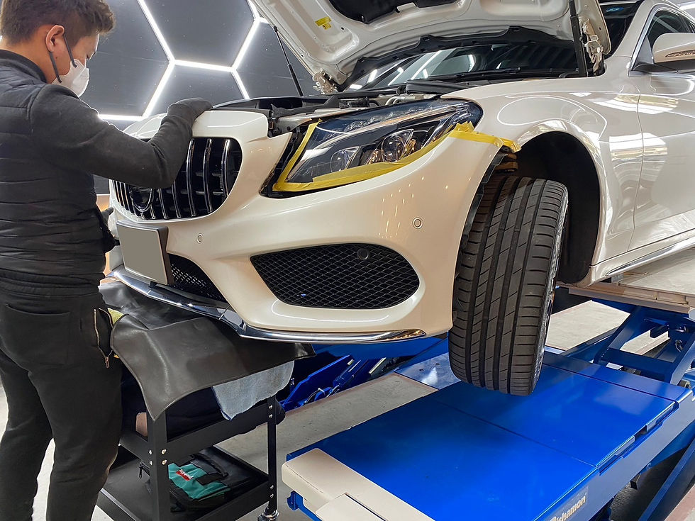 メルセデス・ベンツ Cクラス W205 パナメリカーナグリル取付/カスタム施工/パーツ持込/東京都H様