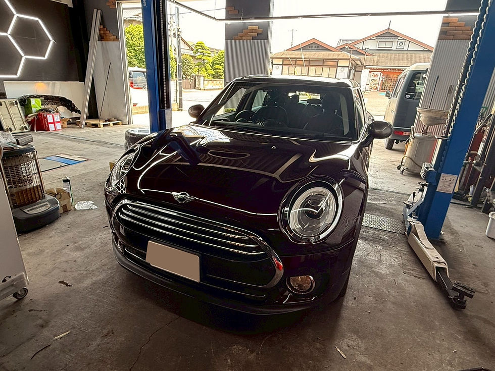 MINI/F54/車検整備/エンジンオイル交換/ブレーキパッド交換/ブレーキディスク交換/ヘッドライト磨き/ホイールアライメント