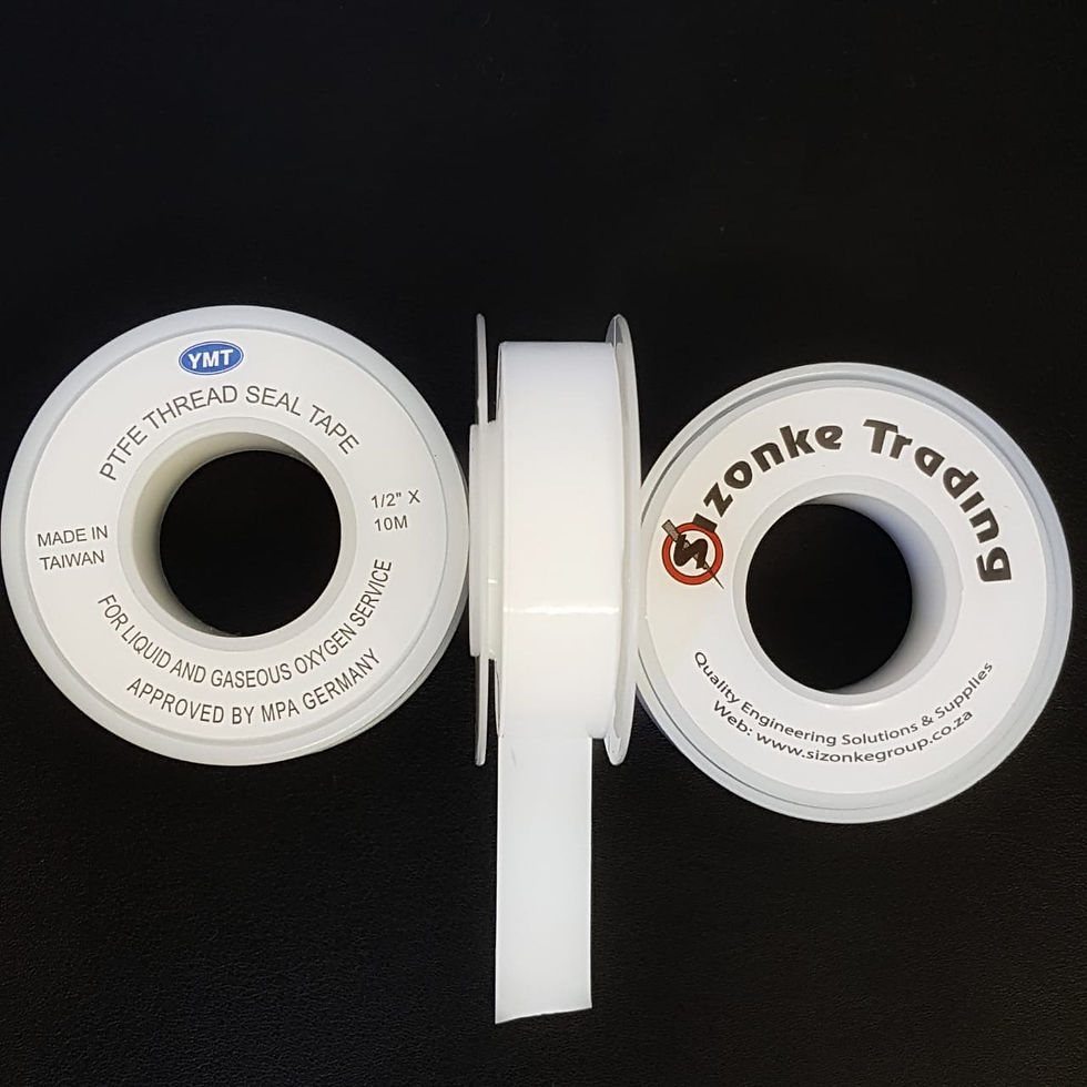 Close-up view of high-density PTFE seal tape roll on a white background