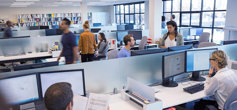 People Working in Open Office