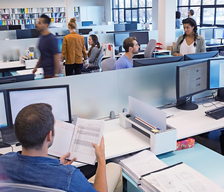 People Working in Open Office
