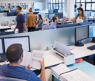 People Working in Open Office