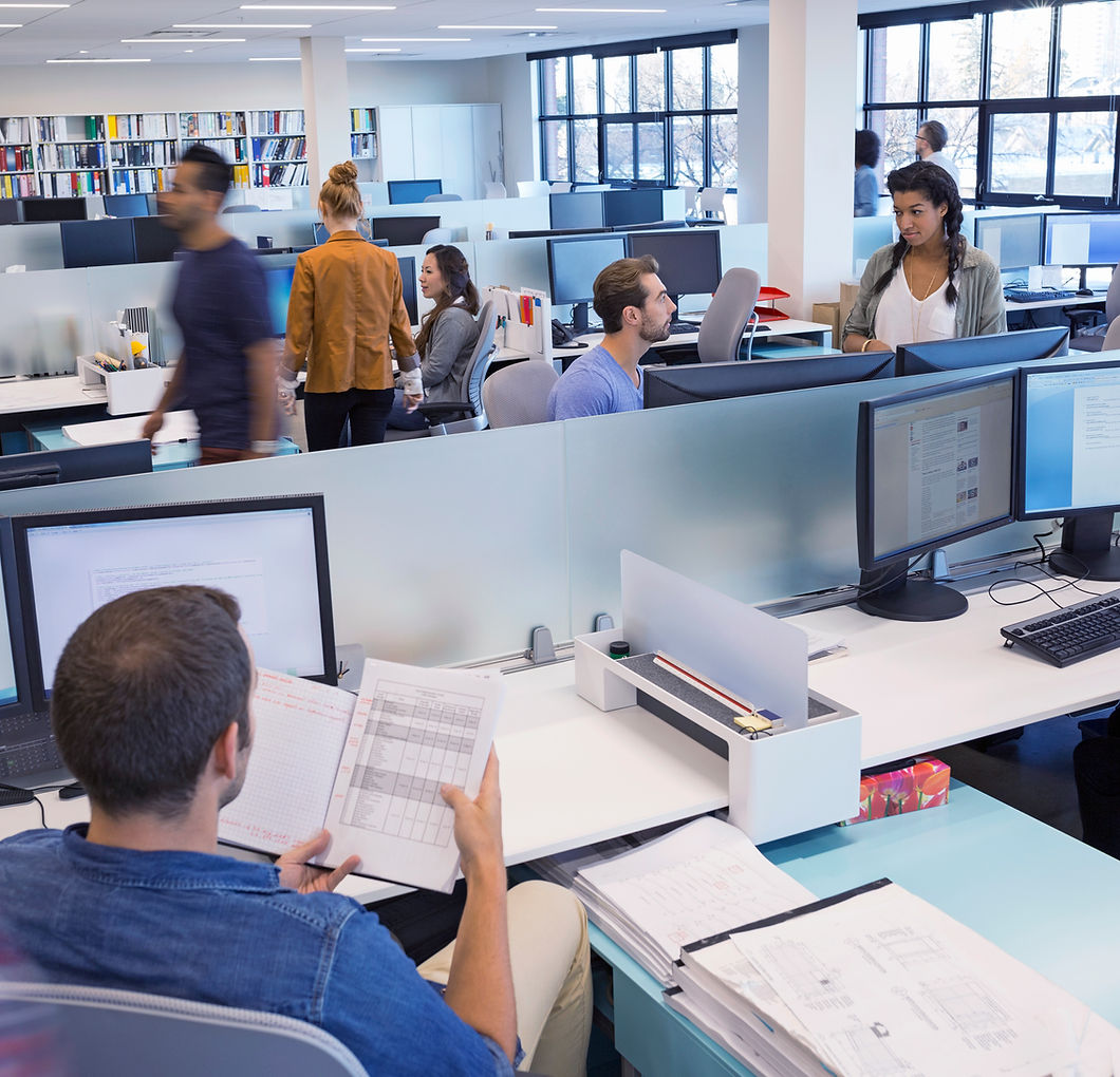 People Working in Open Office
