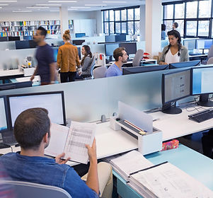 People Working in Open Office