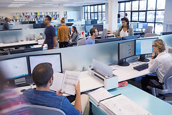 People Working in Open Office