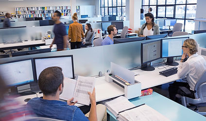 People Working in Open Office