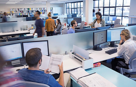 People Working in Open Office