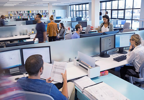 People Working in Open Office