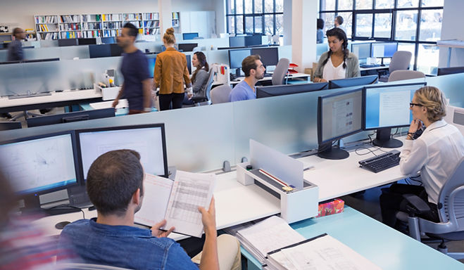 People Working in Open Office
