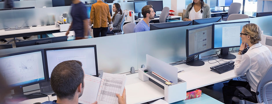 People Working in Open Office