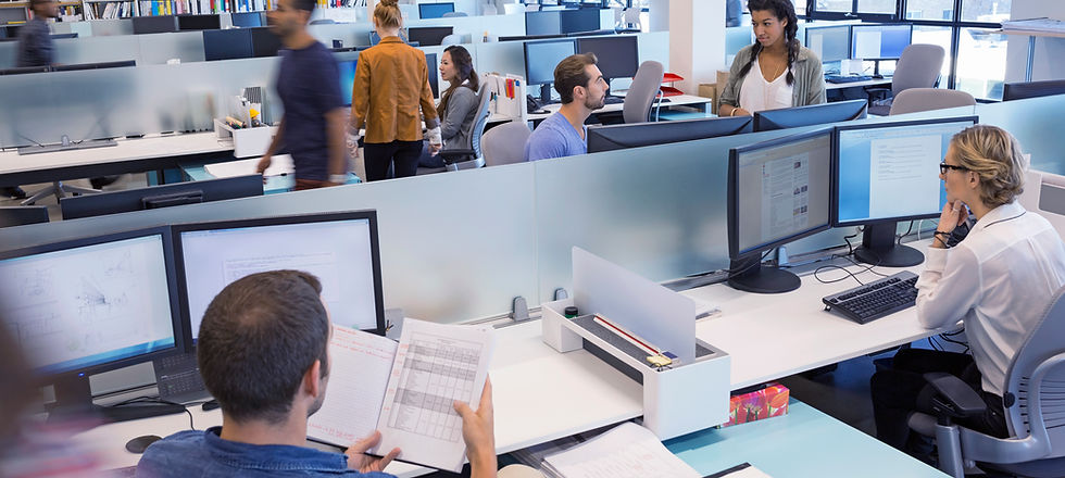 People Working in Open Office