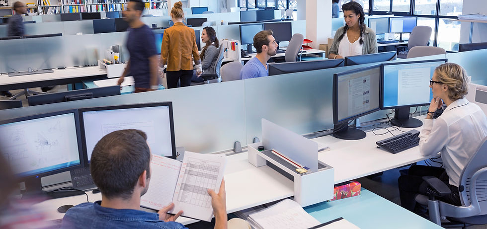 People Working in Open Office