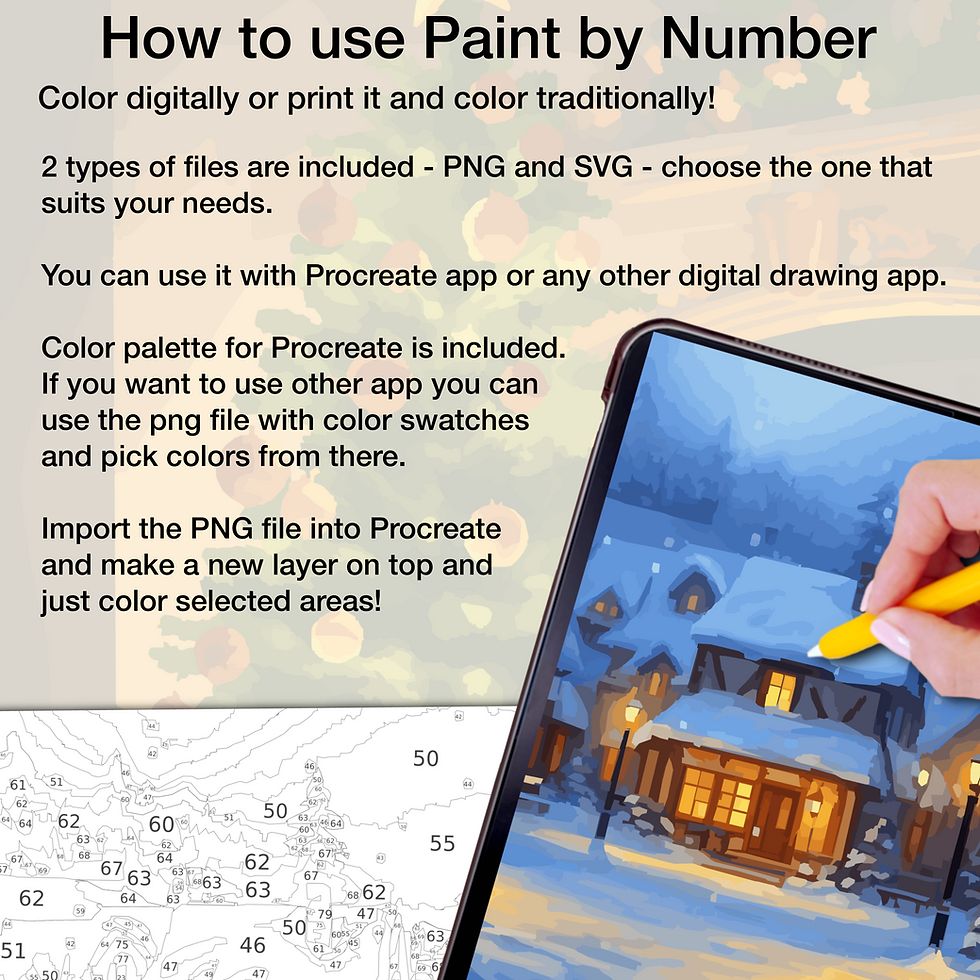 Thumbnail: Paint by Number for Procreate: Winter Houses