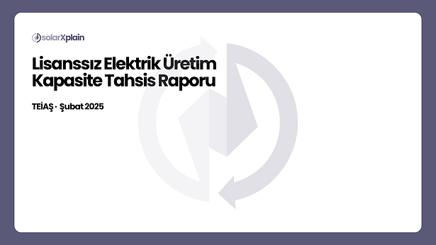 TEİAŞ Lisanssız Üretim Kapasite Raporu 30.01.2025