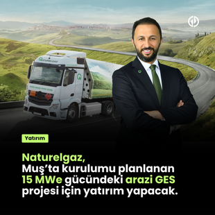 Naturelgaz, Muş’ta kurulumu planlanan  15 MWe gücündeki arazi GES projesi için yatırım yapacak. 
