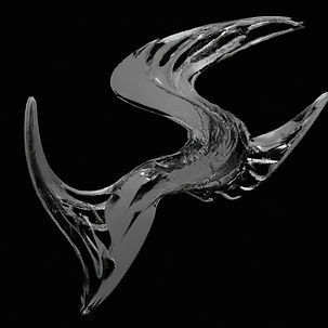 3d glass sculpture with black background